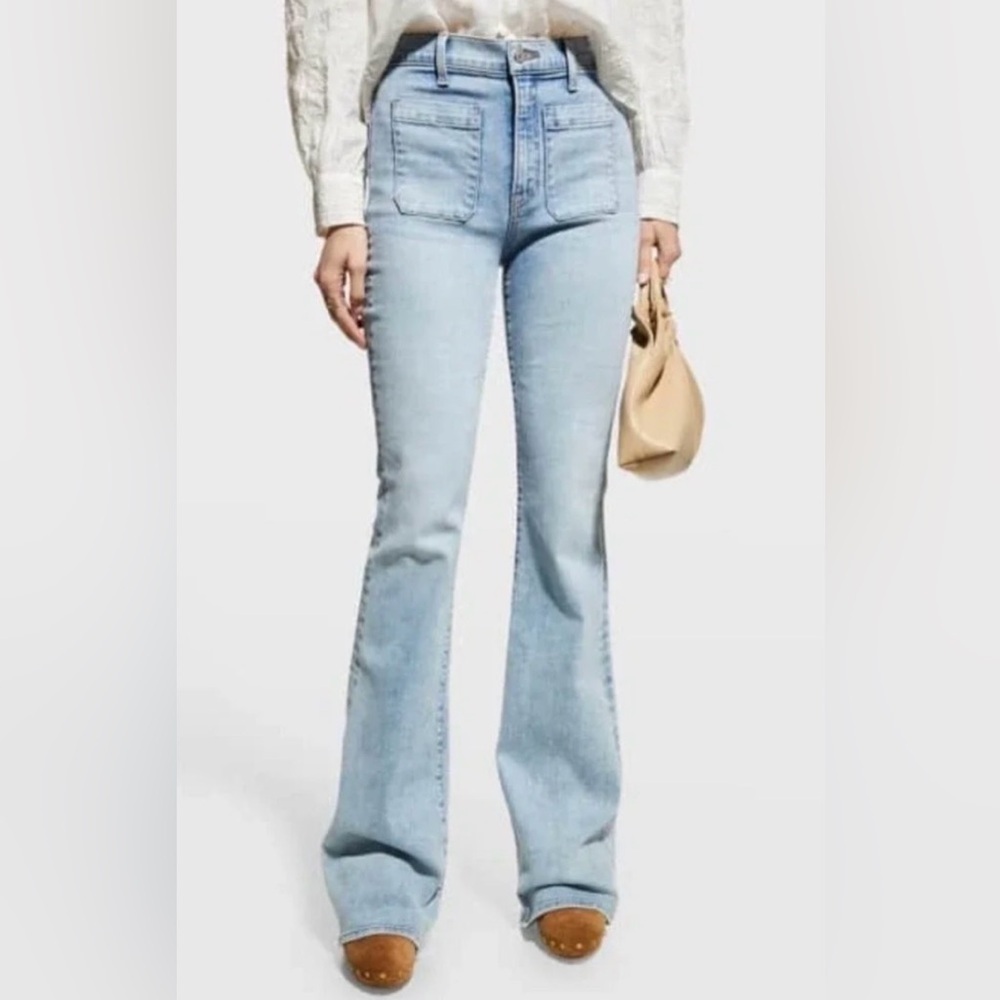 VERONICA BEARD Florence Flare High Rise Jean in Light Wash Size 27